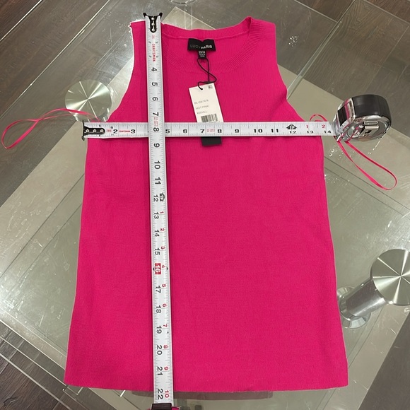 NWT fuscia hot pink sweater knit tank Lucy Paris new with tag size XS round neck - Picture 10 of 11